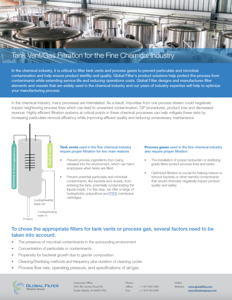 Gas/Tank Filtration Application Brocheur