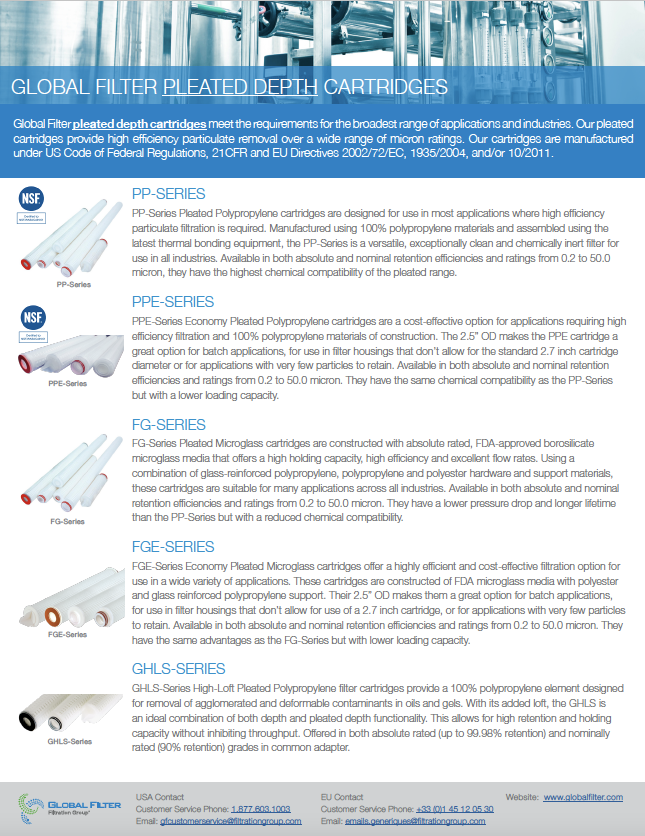 Pleated Depth and Pleated Membranes Brochure