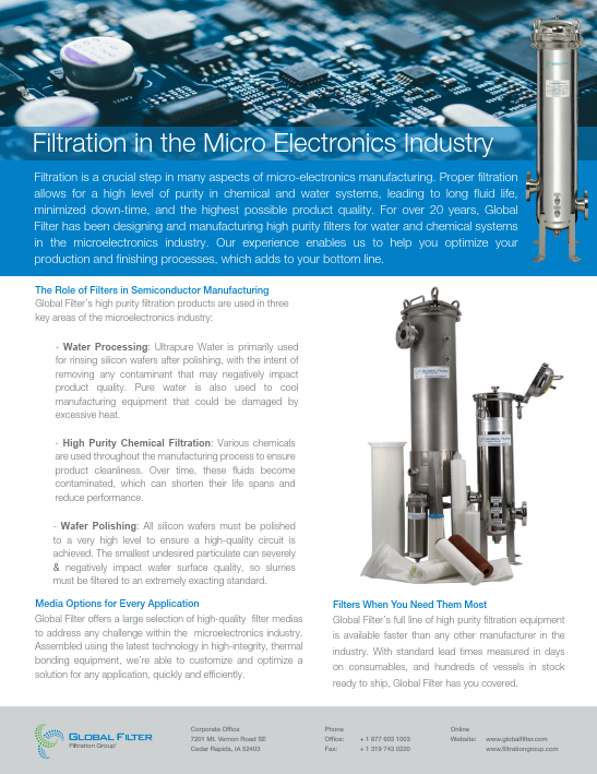 Micro-Electronics Filtration